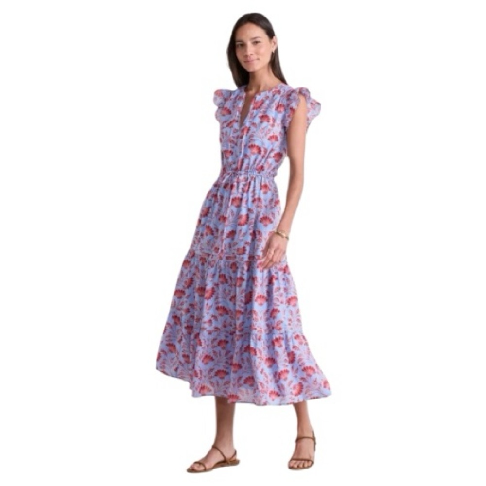 Vineyard Vines Abigail Tie Waist Flutter Sleeve Maxi Dress Harper Floral Size 3X